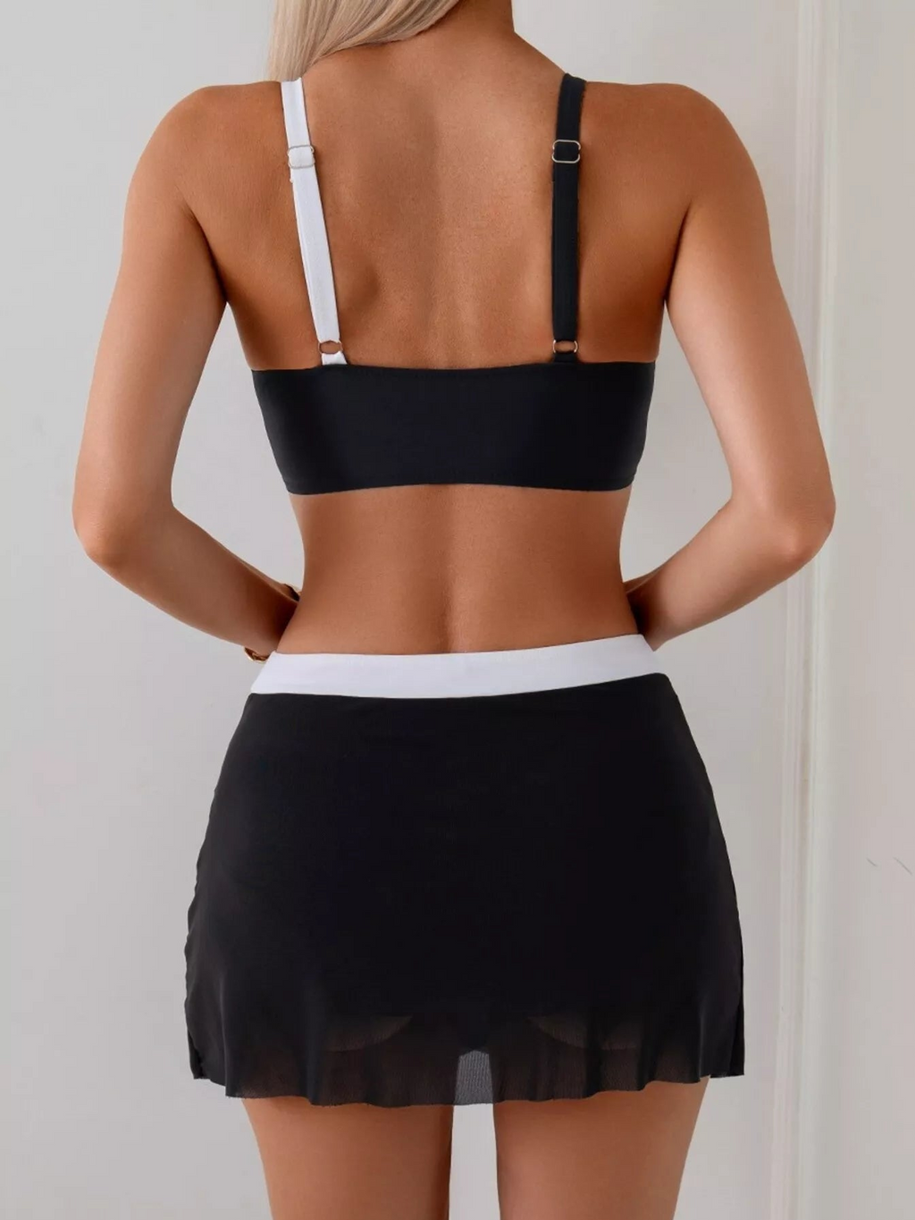 Two-Tone Cami & Skort Swim Set