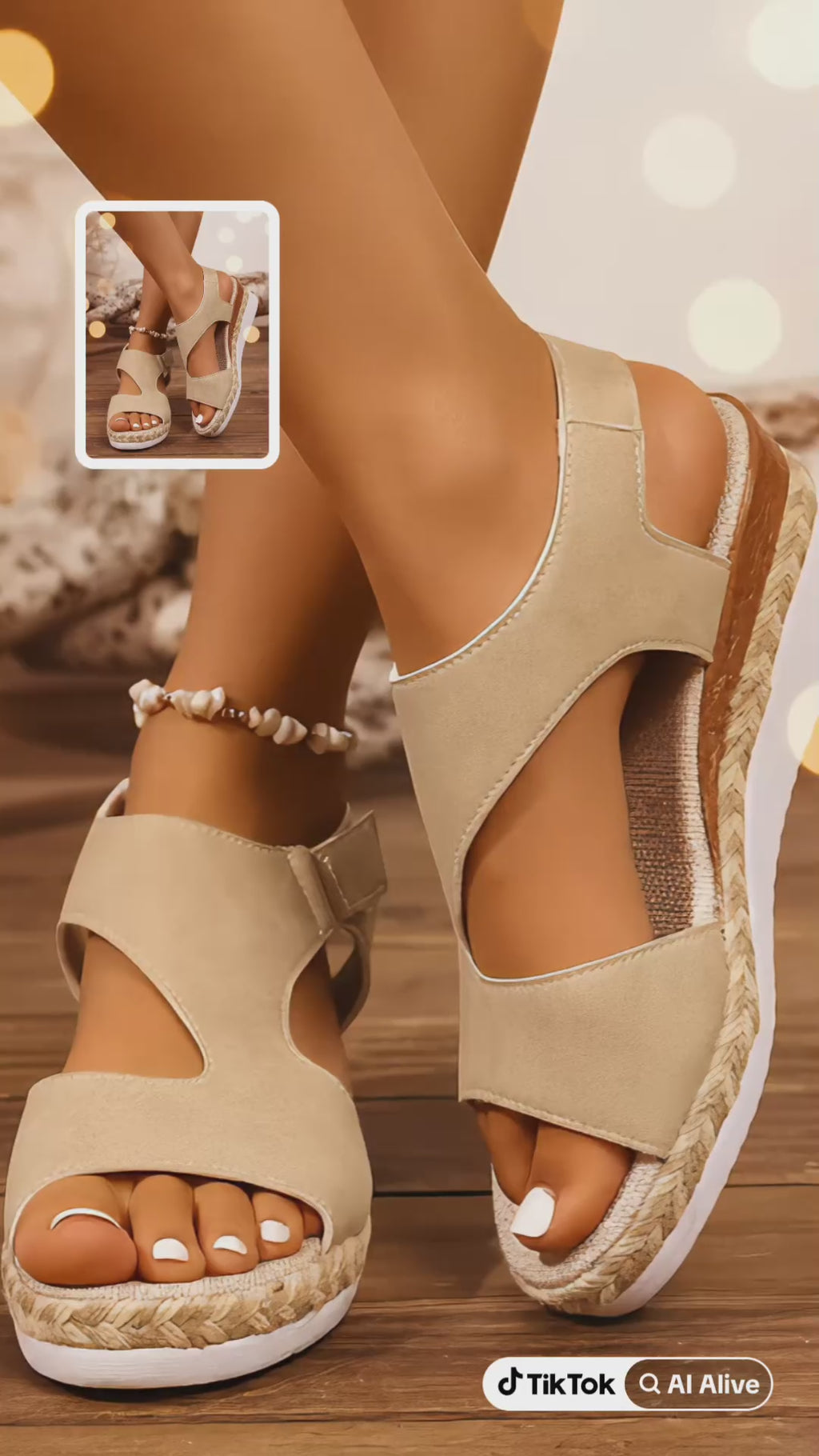 Open Toe Wedge Sandals | Mid Heel